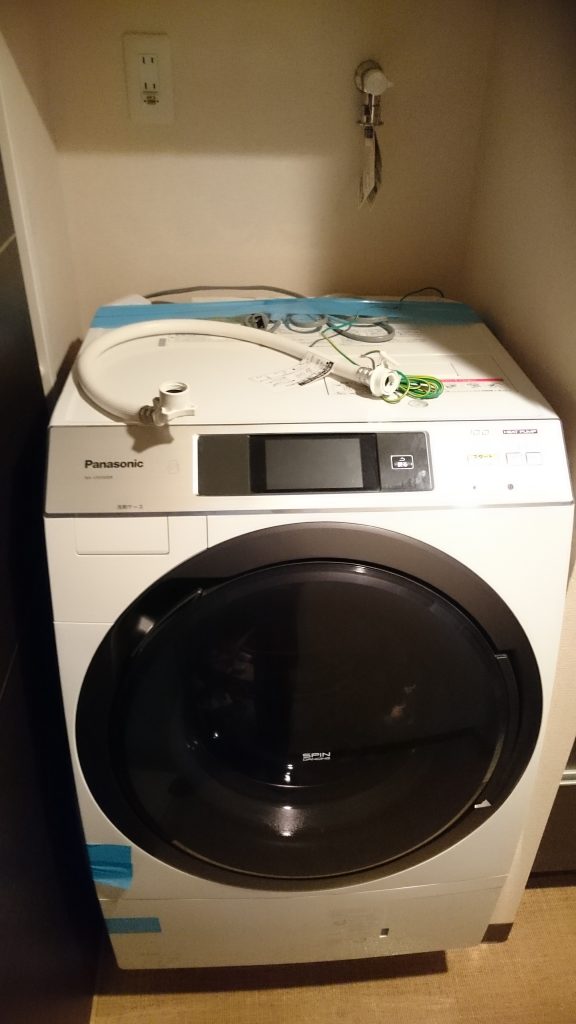 ドラム式洗濯機の設置